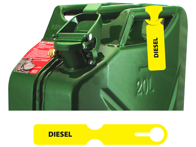 Fuel Can Tag(Diesel/Yellow) (Each) - FCTYEL